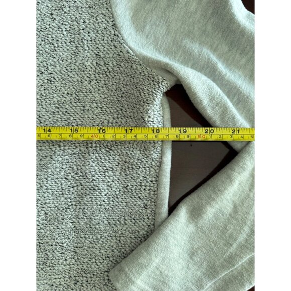 Loft Womens Top M Textured Knit Long Sleeve Pockets Gray - Picture 5 of 6